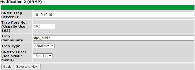netguardian snmp notification menu