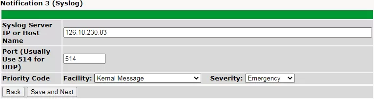 netguardian syslog notification menu