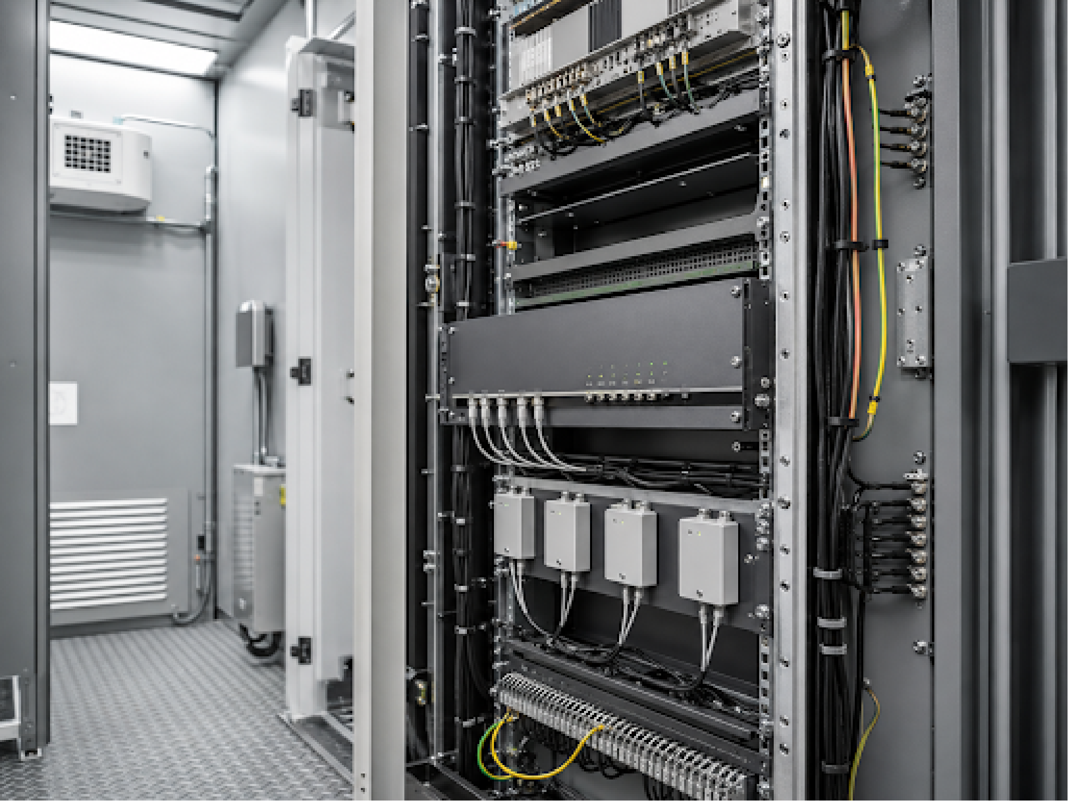 HERO IMAGE: NetGuardian RTU deployed in a cell tower equipment shelter with connected D-Wire sensors
