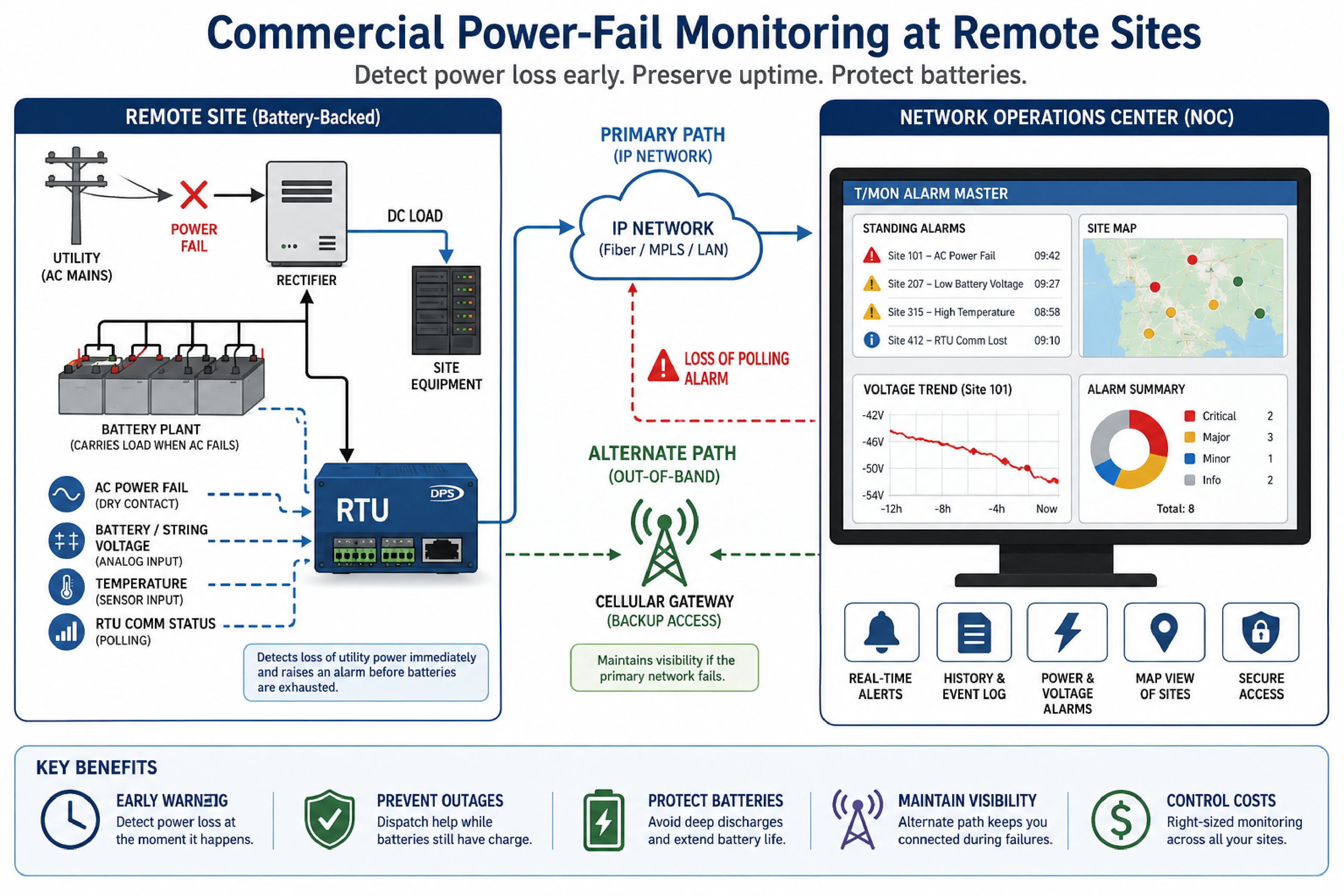 Commercial power-fail monitoring
