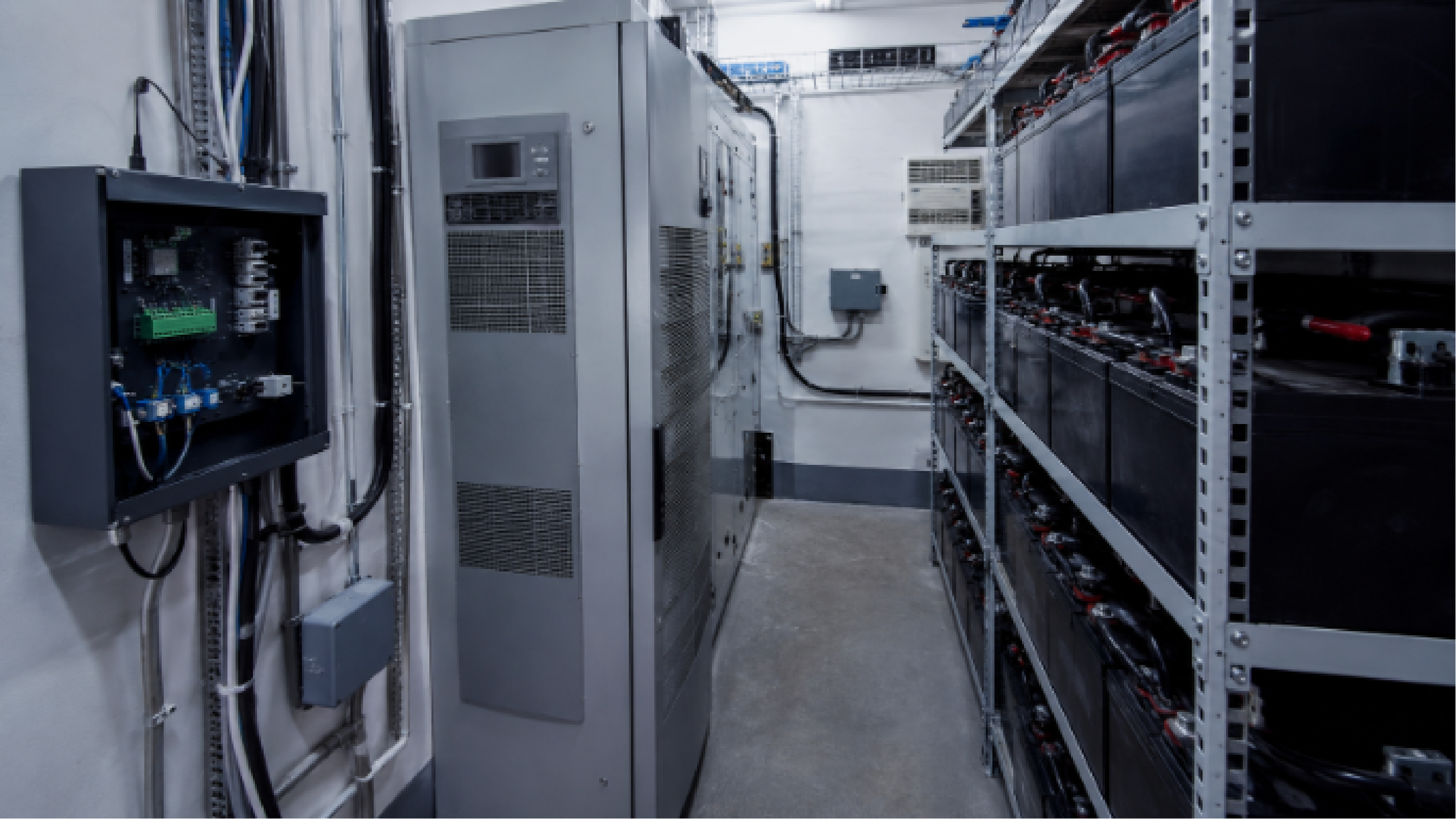 NetGuardian RTU installed alongside a -48V battery plant at a telecom remote site