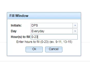 Fill Window on T/Mon