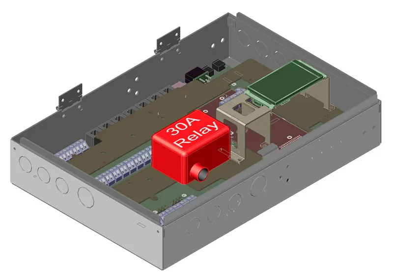 30A relay housed inside of HVAC Controller