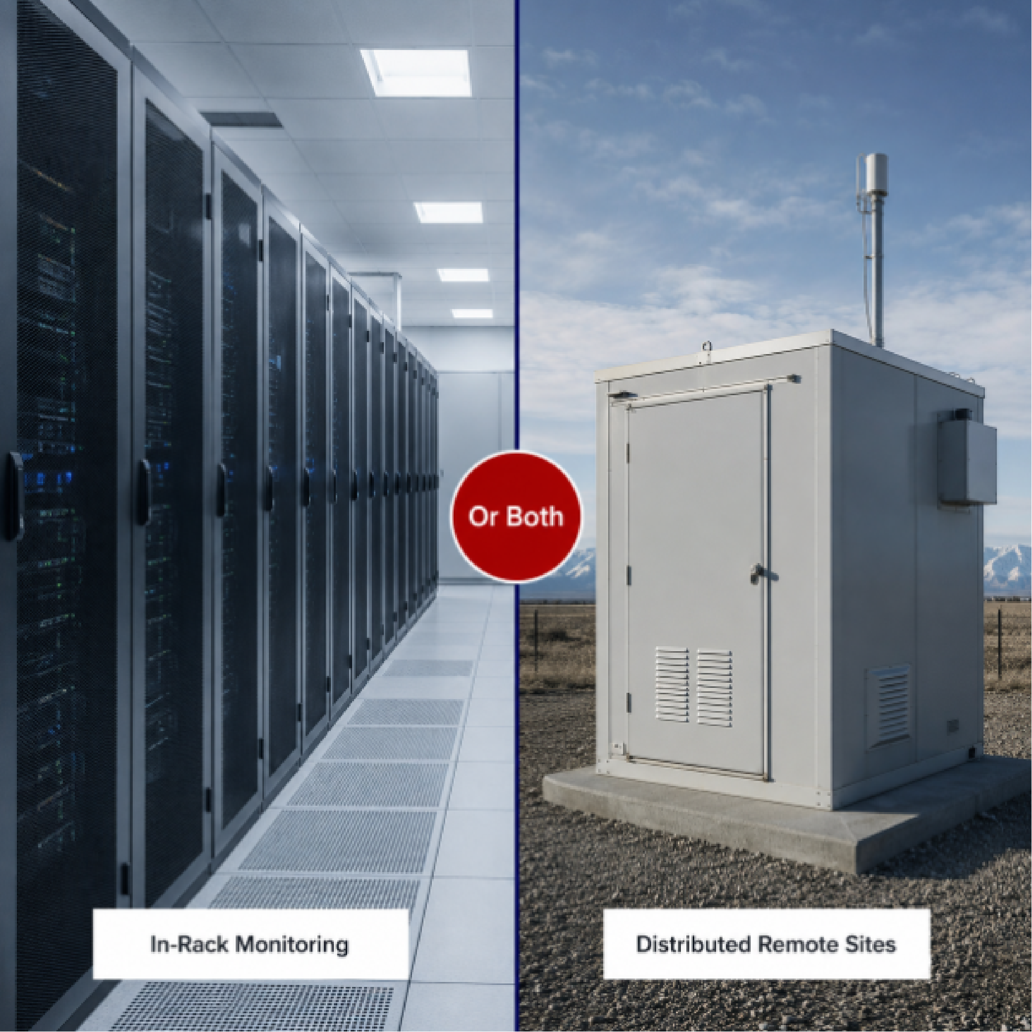 in-rack monitoring vs. distributed sites