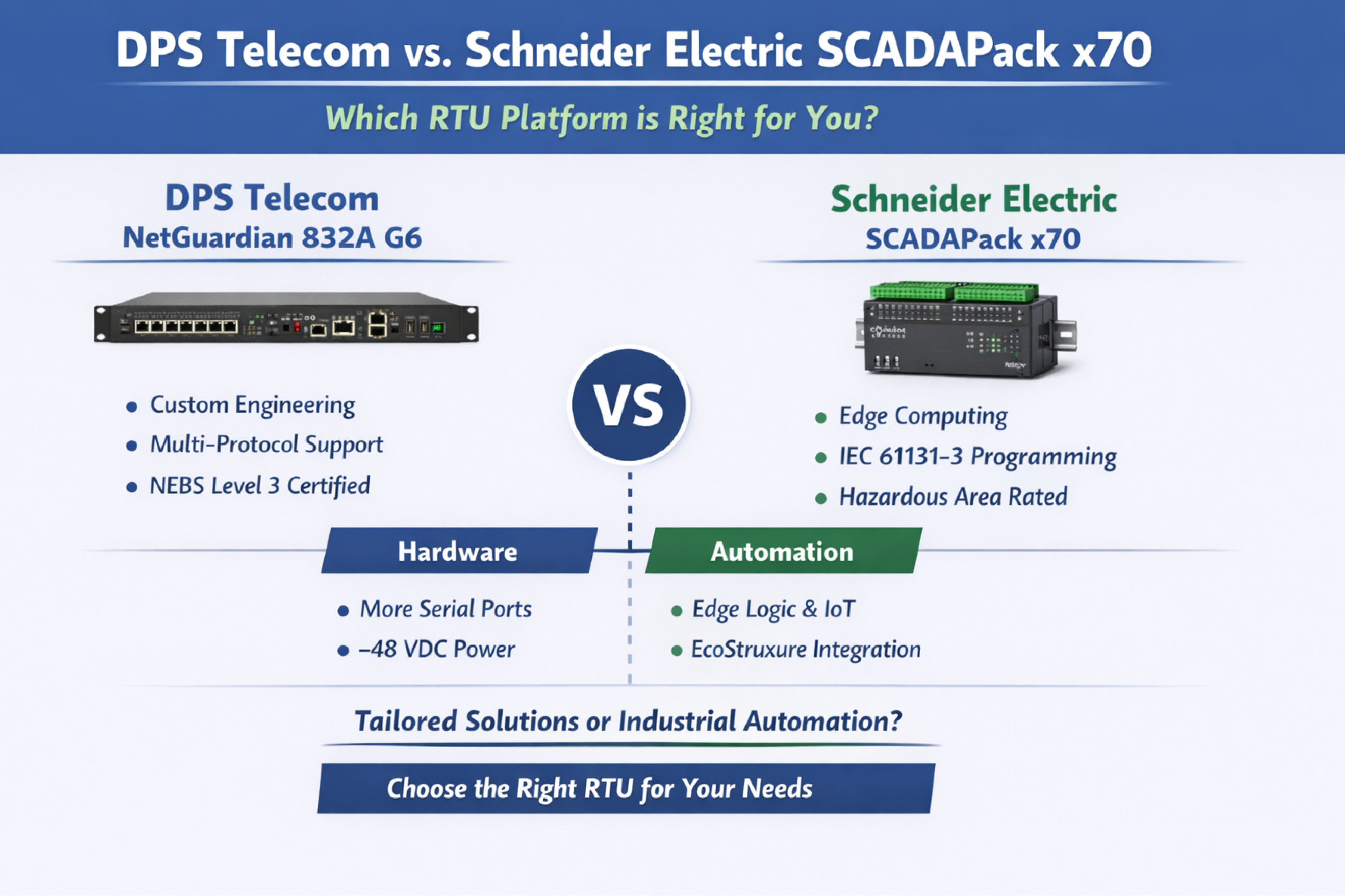 NetGuardian 832 G6 vs SCADAPack x70