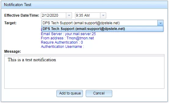 Notification test on T/Mon