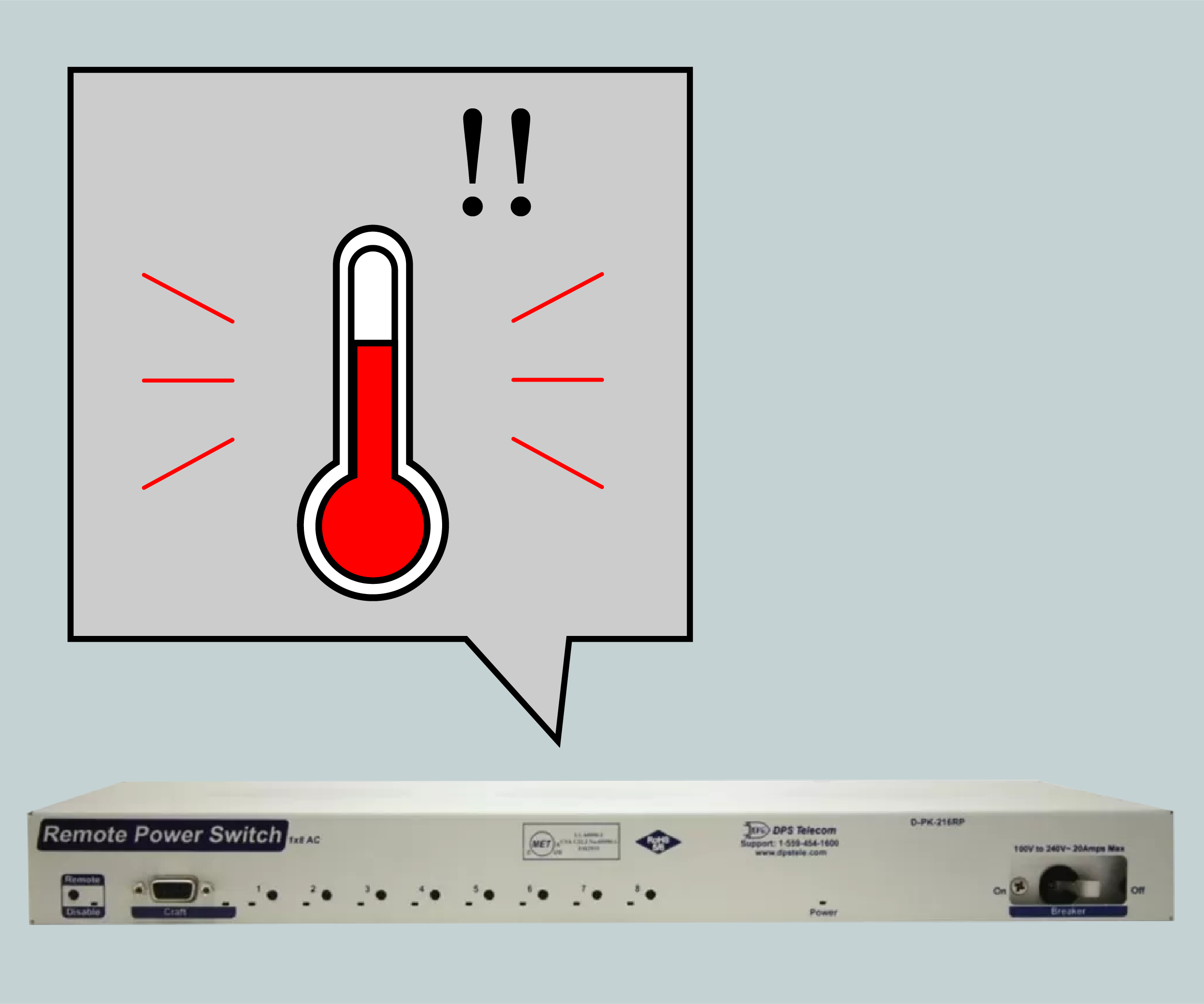 RPS-AC can alert you when a temperature threshold is met