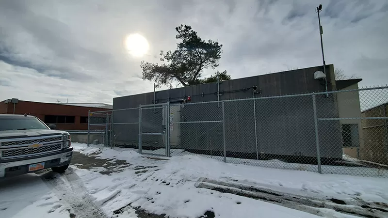 A remote facility with surveillance cameras