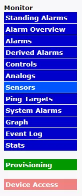 Side Navigation with Sensors Highlighted