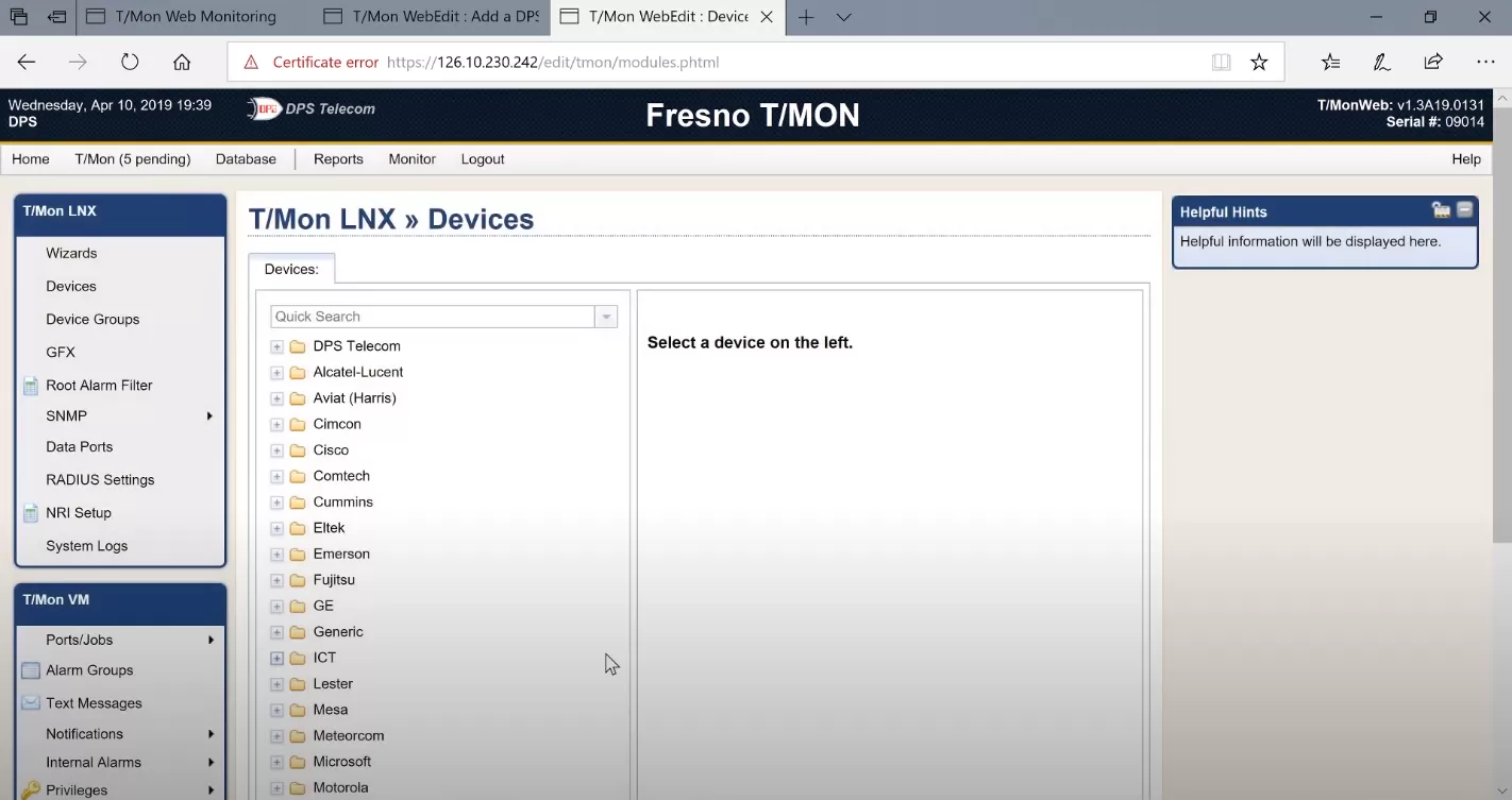T/Mon device classification