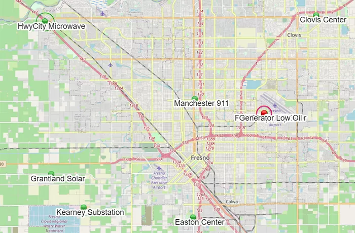 An office and server room are remotely monitored using management sofware