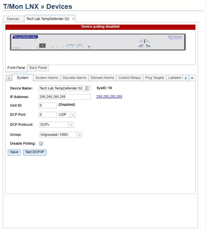 T/Mon Edit New Device