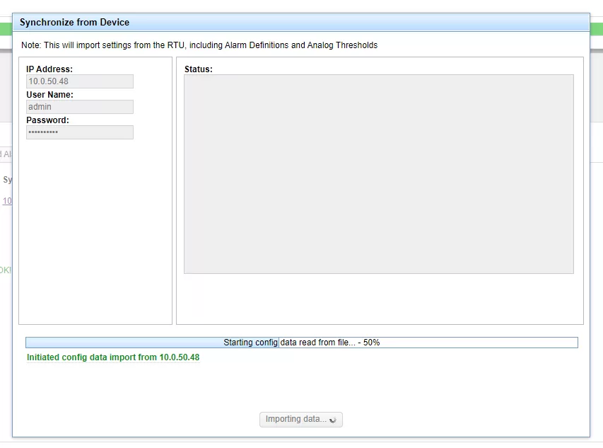 T/Mon Sync From Device