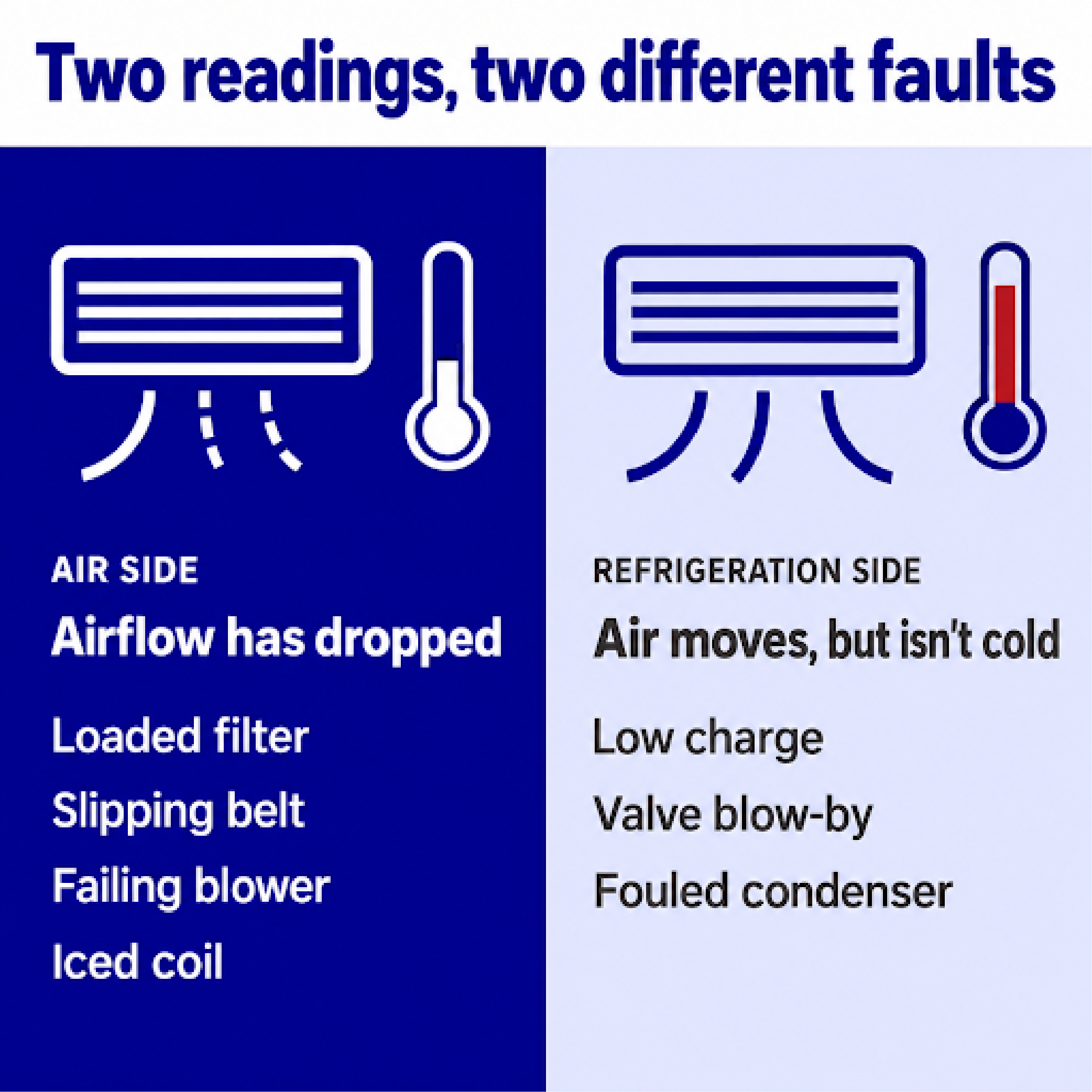Two readings, two different faults