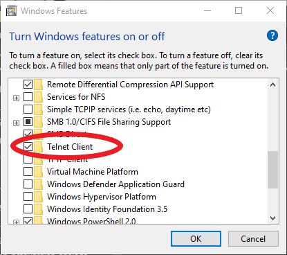 Windows Feature List