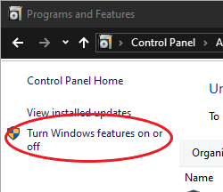 Windows Programs & Features