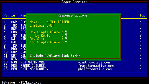 Select acknowledgement privileges
