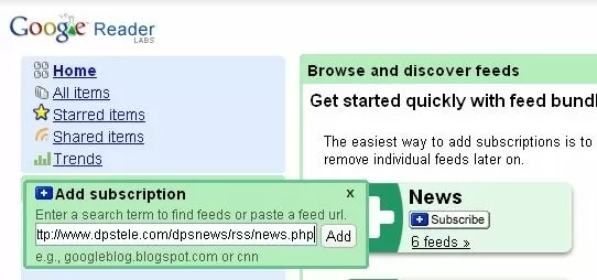 Subscribe to RSS feed