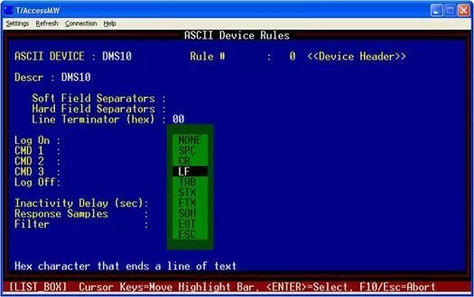 setting up ascii rule 0
