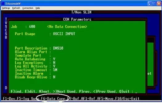 Typical settings for an ASCII Input Job