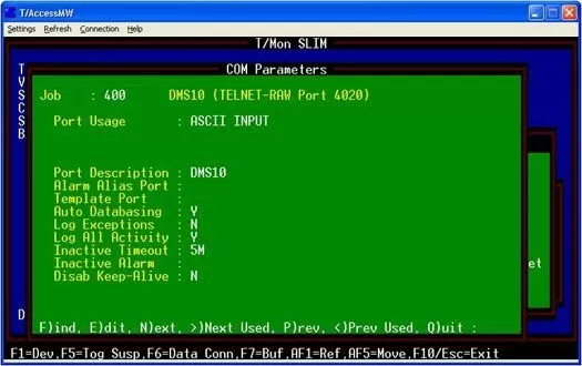 Port setup of the new data connection