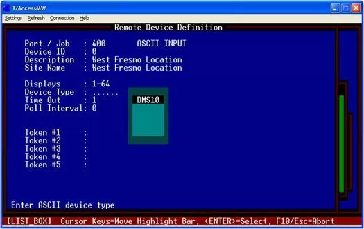 Assign one device 'site' you will be receiving alarms from, you can have up to 999 sites per ASCII device