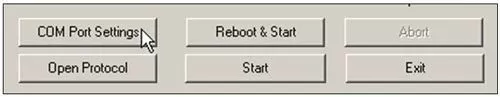 COM port settings button