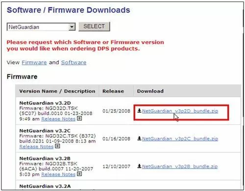 Software/Firmware Downloads