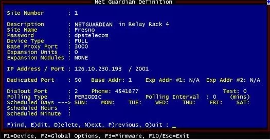 Select NetGuardian from LAN Remotes