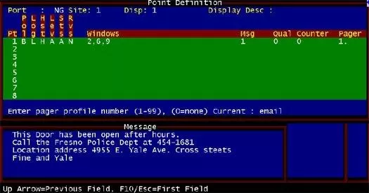 Input data for discrete alarm points