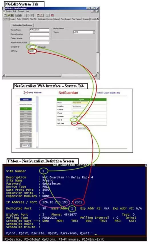 Matching UnitID, SiteID, DCP Port fields