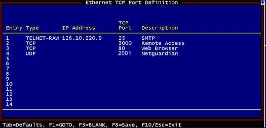 Set each field to values below
