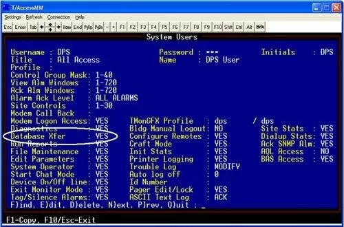 Database Xfer set to Yes