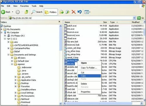 Copy ctrl.cfg and archive.org to FTP server