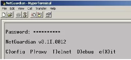 hyperterminal password