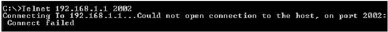 telnet fail
