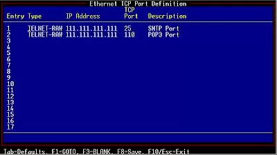 configuring remote port parameters ethernet port