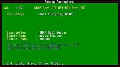 configure remote port parameters job 50