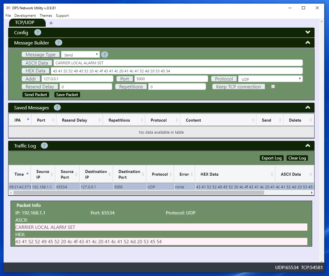 Sending a message over UDP