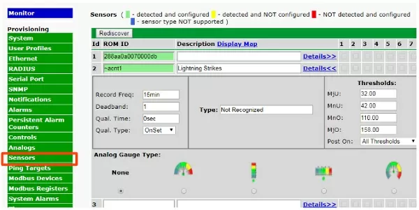 Persistent Alarm Counter Sensors