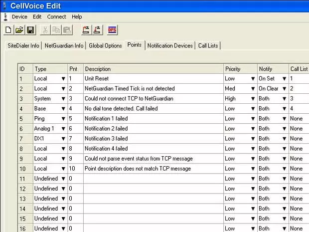Setup points quickly and easily with the CellVoice offline editor