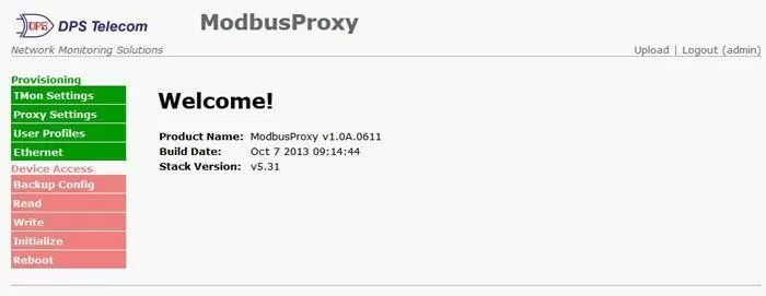 The ModbusProxy's Web Interface