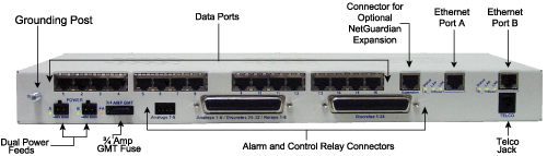 NetGuardian 16S Back panel
