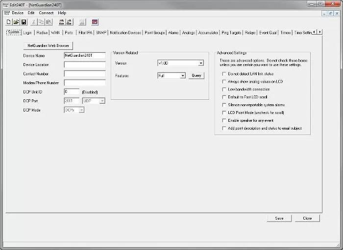 NetGuardian Edit Screen