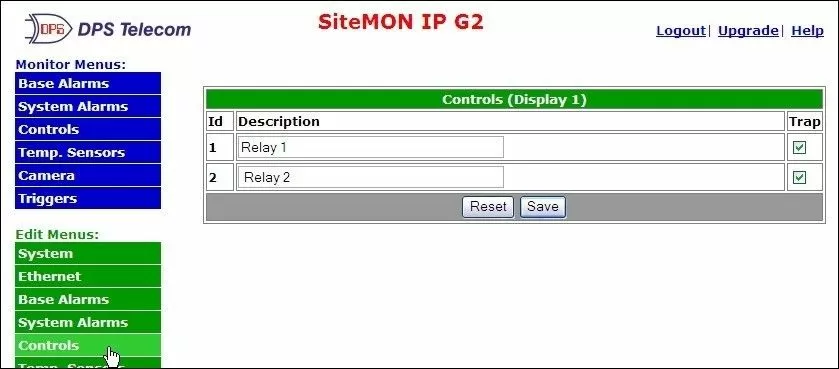 SiteMon IP Web Interface