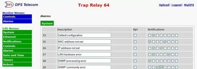 Trap Relay 64 Edit Notifications screenshot
