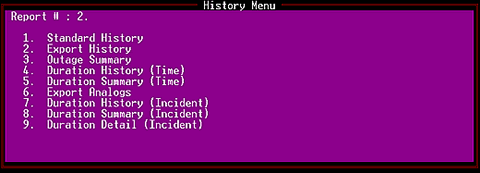 T/MonXM History Report Menu
