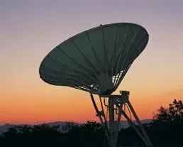 Communications satellite dishes