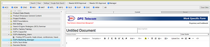 DPS SOP management interface